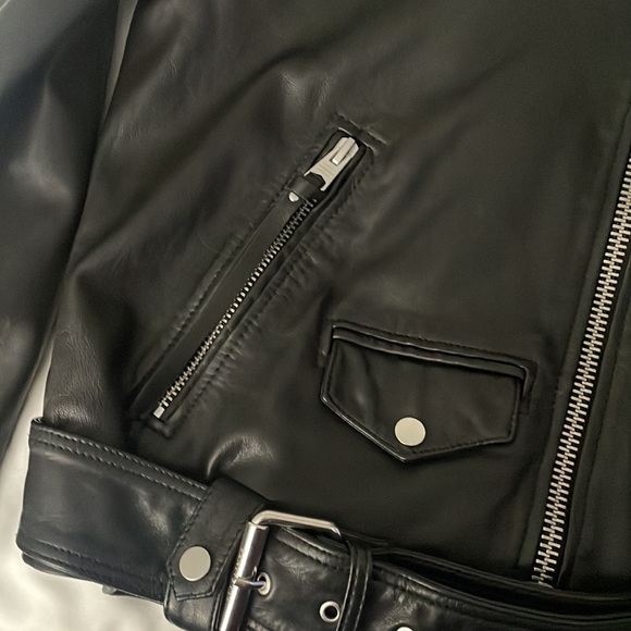 All Saints Luna leather biker jacket extra small - Picture 12 of 14
